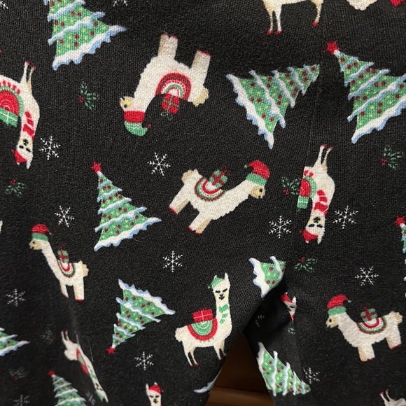 Fleece lined llama Christmas leggings - Picture 2 of 2